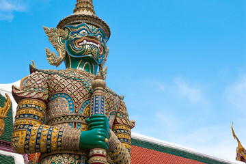 Demon Guardian in Wat Phra Kaew Grand Palace Bangkok.