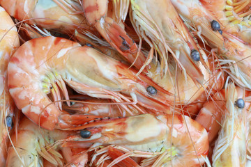 Black tiger shrimp to boil of pile.