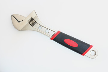 Adjustable Wrench, scroll  jaws isolated on white background