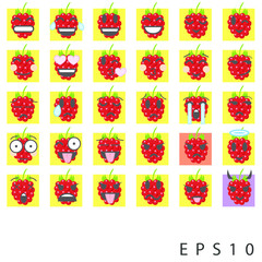 Berry emoji emoticon icon set