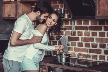 Couple in the kitchen