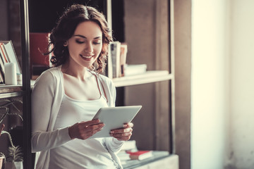 Girl with tablet