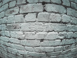 Textured white brick wall, fish eye effect