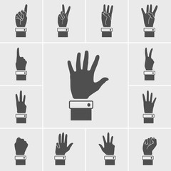 hand icons set