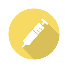 Syringe flat design long shadow icon