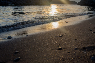 surf and sunset at the beach in Montenegro 