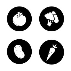 Vegetables icons set
