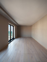 Living room in a modern apartment, sea view
