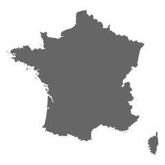 Frankreich - Umriss in Grau