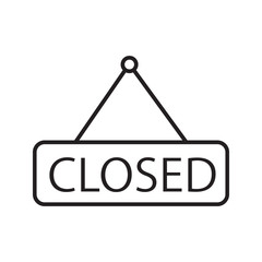 Closed hanging door sign. Linear icon