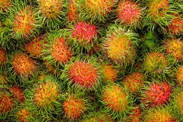 Fototapeta premium rambutan at fruit market for sell