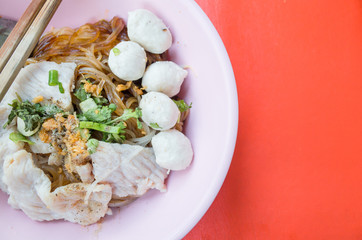 White rice noodle thailand street food style