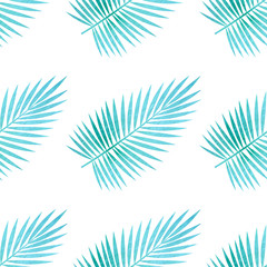 Fototapeta na wymiar Pattern with palm leaves