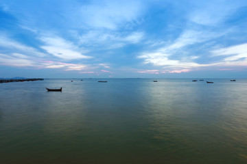 twilight sky and sea in Tropical coast in thailand.