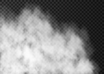 White  transparent  fog isolated on  dark  background.
