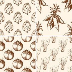 Vintage vegetable patterns