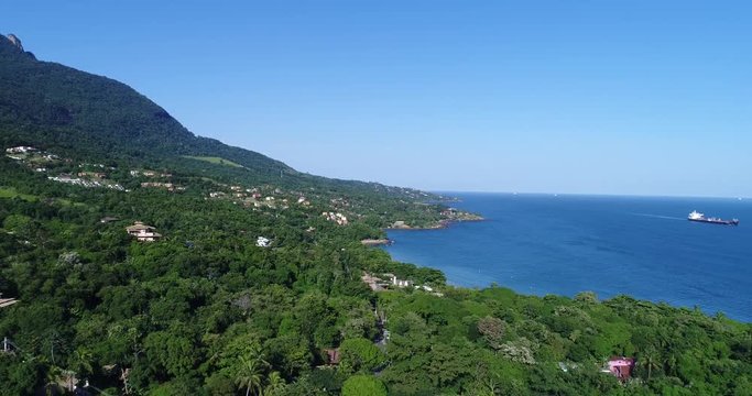Aerial View of Cural Beach, Ilhabela, Brazil