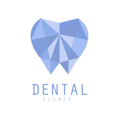 Dental clinic logo symbol, diamond tooth vector Illustration