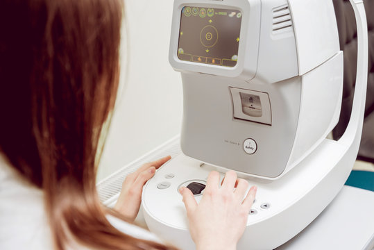 Eye Tonometry. Non-contact Tonometer. Glaucoma