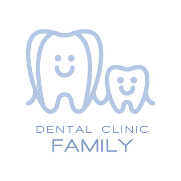 Family dental clinic logo symbol, vector Illustration