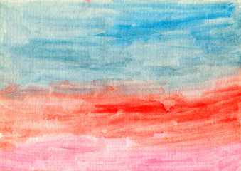 Abstract hand painted watercolor background in bright colors. Creative texture for design.
