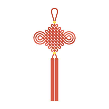 Chinese Knot With Tassel Using In Lunar New Year Means 