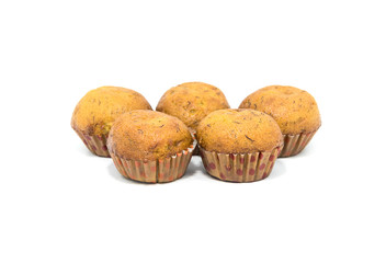Banana cake with white background