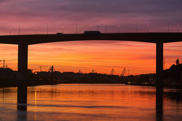 bridge of rontegi at sunset