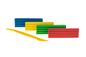 Fototapeta premium Colored plasticine isolated on white background