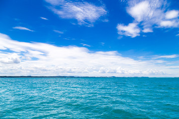 The summer travel sea, at sea beach Koh Samet Island Rayong park on white sand blue sky emerald green ocean water. space for texture