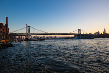 Fototapeta na wymiar Willamsburg Bridge, Brooklyn Sunset
