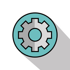 Gear wheel icon over white background. Vector illustration.