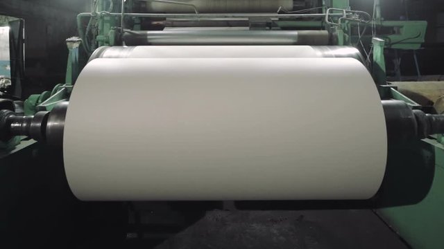 Paper production machine. Processing of secondary resources. Paper recycling. Large enterprise