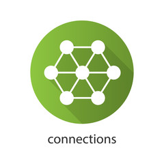 Connections flat design long shadow icon