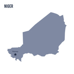 Vector map of Niger isolated on white background.