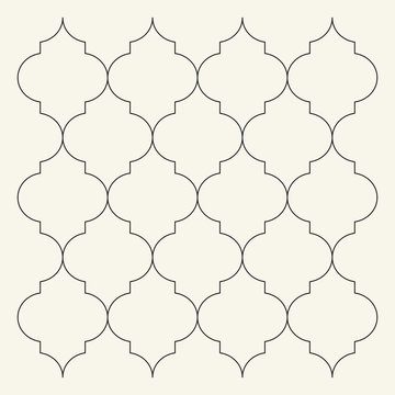 Flat outline moroccan pattern. Tile template