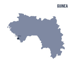 Vector map of Guinea isolated on white background.