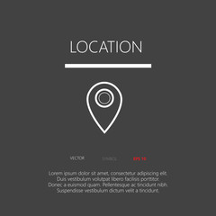 Location button web icon flat design