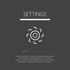 Settings button web icon flat design