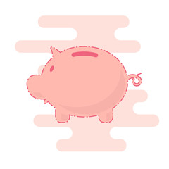 Piggy bank. Business Icon. Vector Pictogram