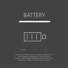 Battery button web icon flat design