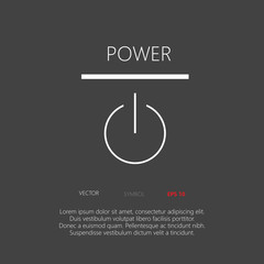 Power button web icon flat design