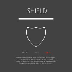 Shield button web icon flat design