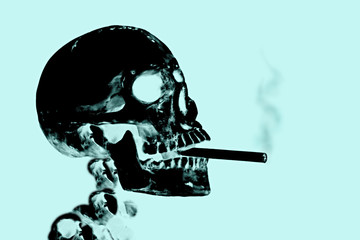 Smoking kills or Stop smoking conceptual image with x-ray look image