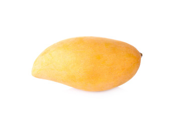 yellow mangoes on white  background