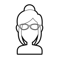 Young woman profile icon vector illustration graphic design