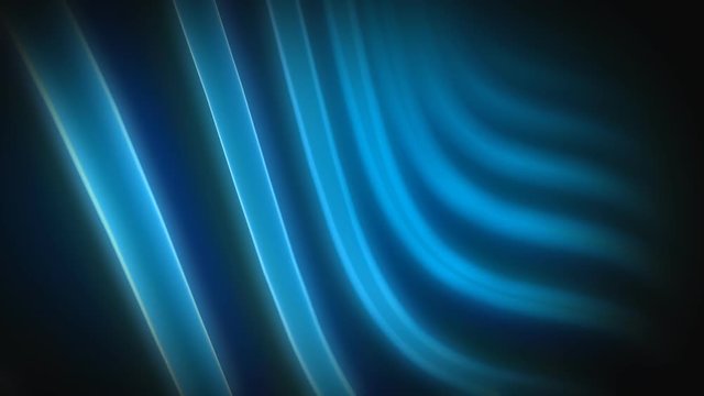 Blue, wavy neon tubes background. Shallow focus. Looping. Clip 1.