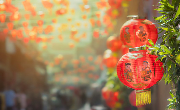 Chinese new year lanterns in chinatown