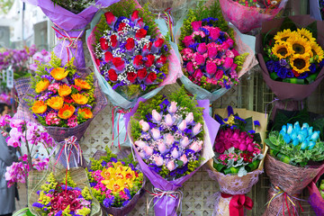 Obraz premium flower market in Hong Kong