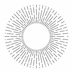 Obraz premium Sunburst. Sunshine rays in vintage style. Light rays, radial sunbeam decoration.